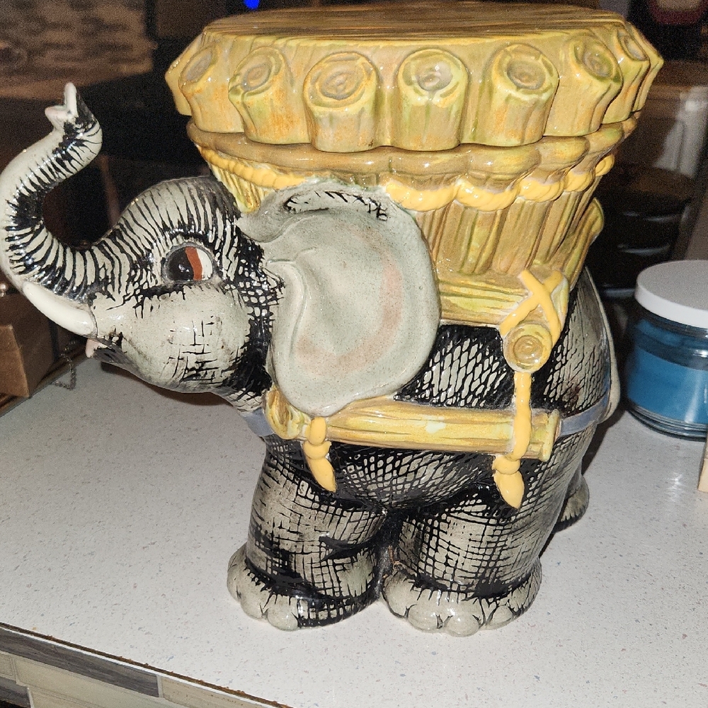 Elephant Ceramic Cookie Jar